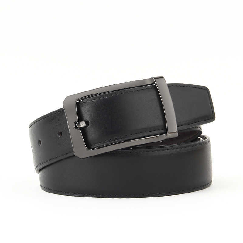 Ceinture homme cuir réversible boucle rotative deux en un large et haute G230529