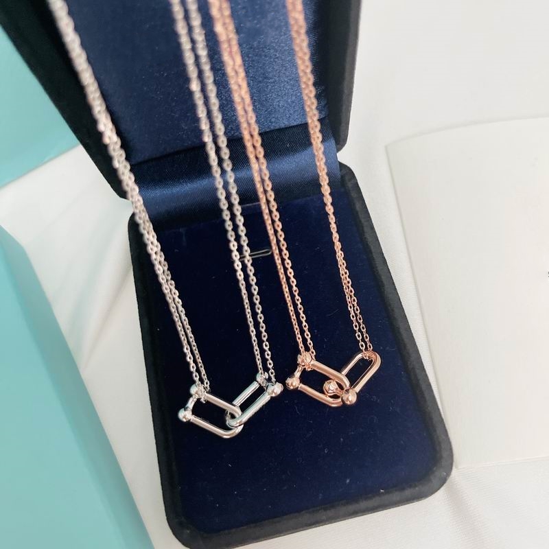 2023 Güzel Sevimli Kolye Kolyeleri Uzun gümüş ince paslanmaz çelik zincir elmas şeridi lüks tasarımcı kadın kolye mavi toz çanta ve kutu