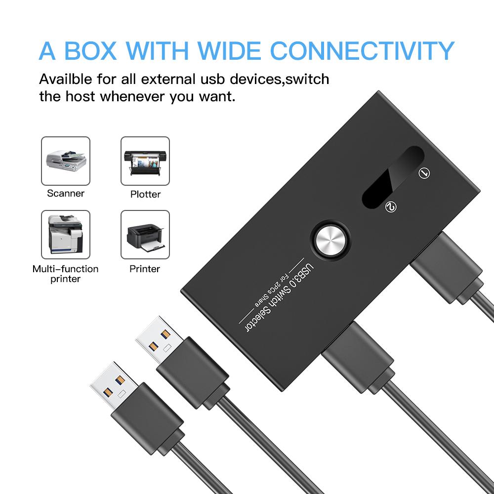 Hubs USB KVM Switch USB 3.0 2.0 KVM Selector Switcher voor toetsenbordmuis printer MI Box Port Deling apparaat USB 3.0 kabel