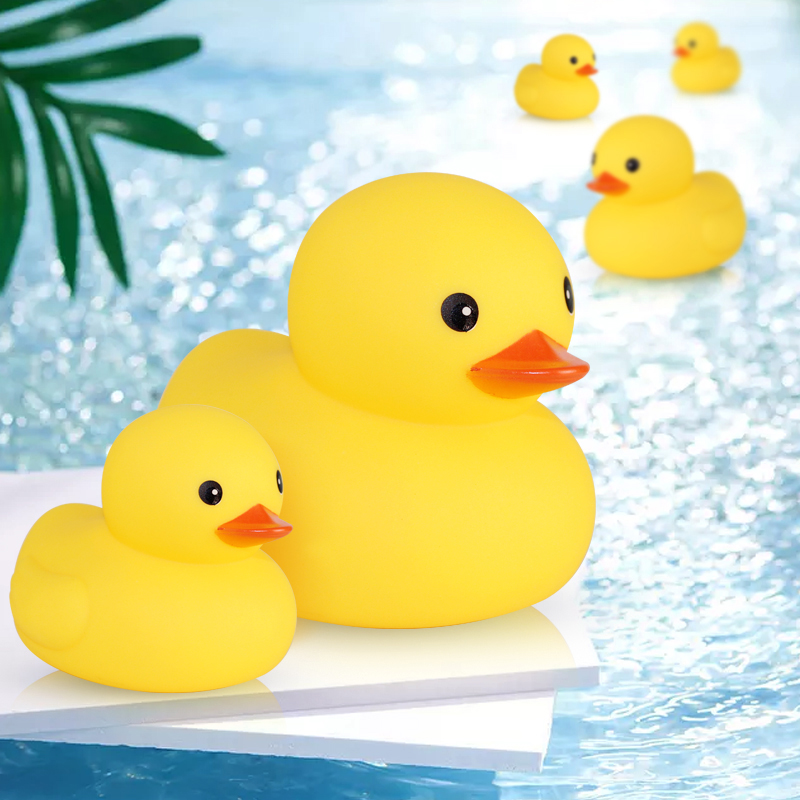 10st Baby Bath Toy Cute Little Yellow Duck med Squeeze Soep Rubber Float Ducks Spela Bath Game Fun Presents For Children