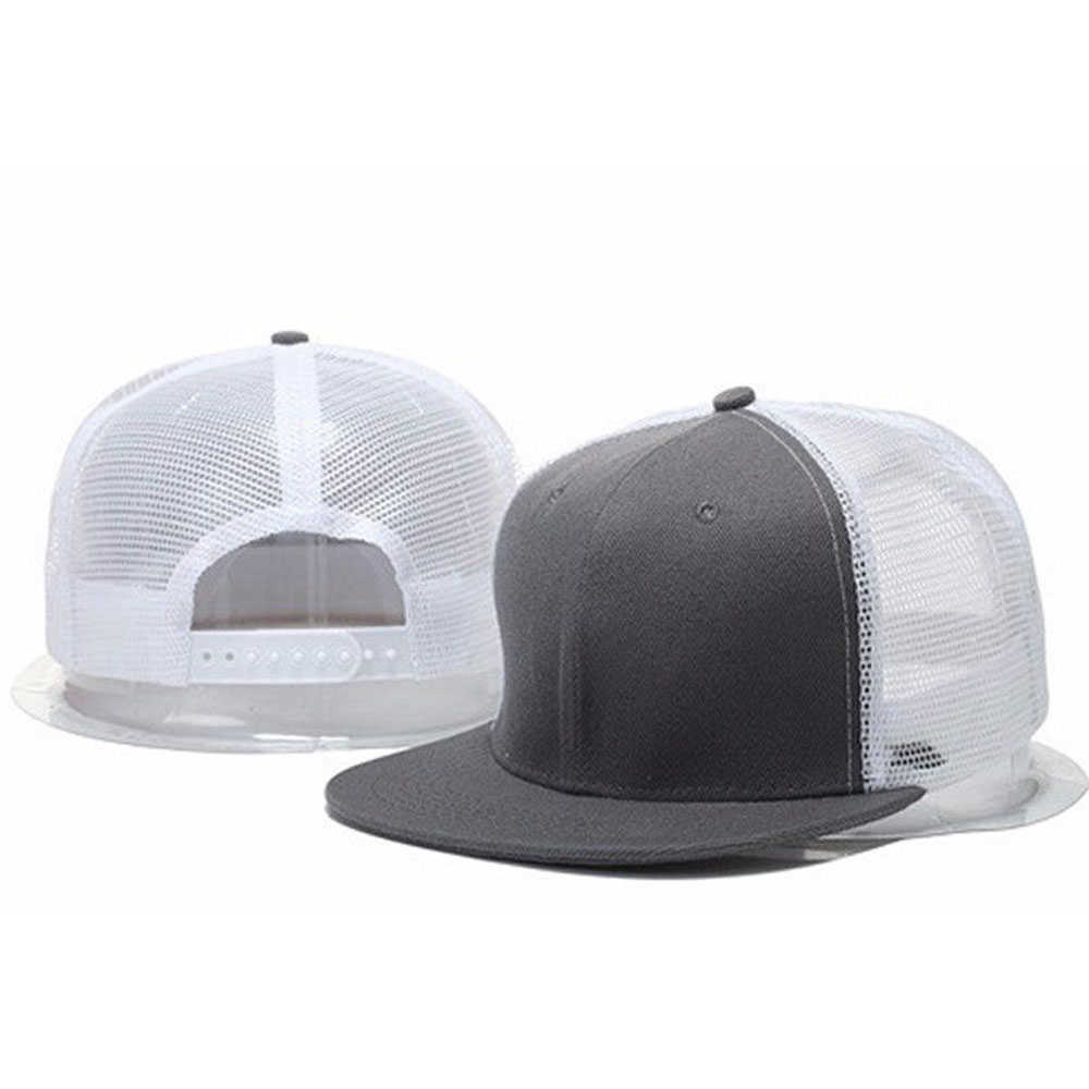 Snapbacks 2021 Yeni Unisex Hafif Mesh Düz Kadınların Açık Güneş Erkekler Ayarlanabilir Snap Kamyon Şapkası G230529