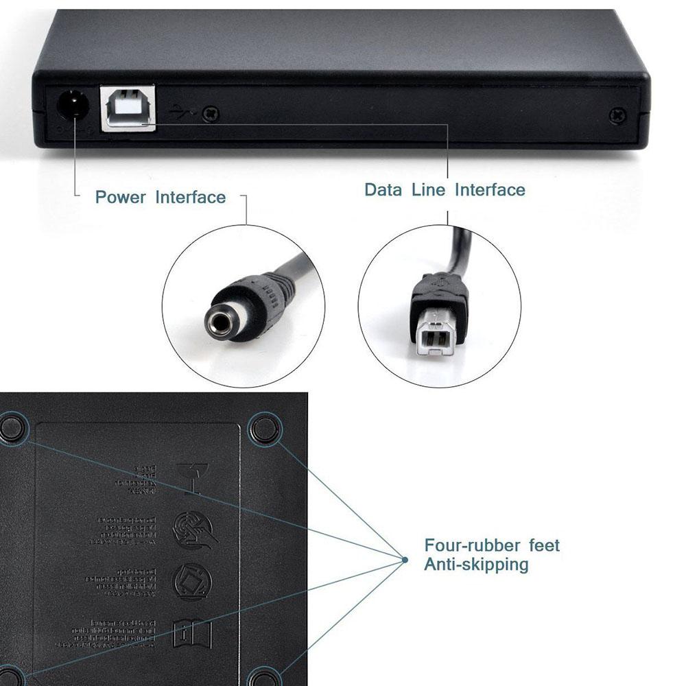 Drives USB DVD -накопитель внешний оптический диск DVD ROM Player Player CDRW Burner Proper Recorder Portatil для ноутбука компьютерный компьютер Windows 7/8