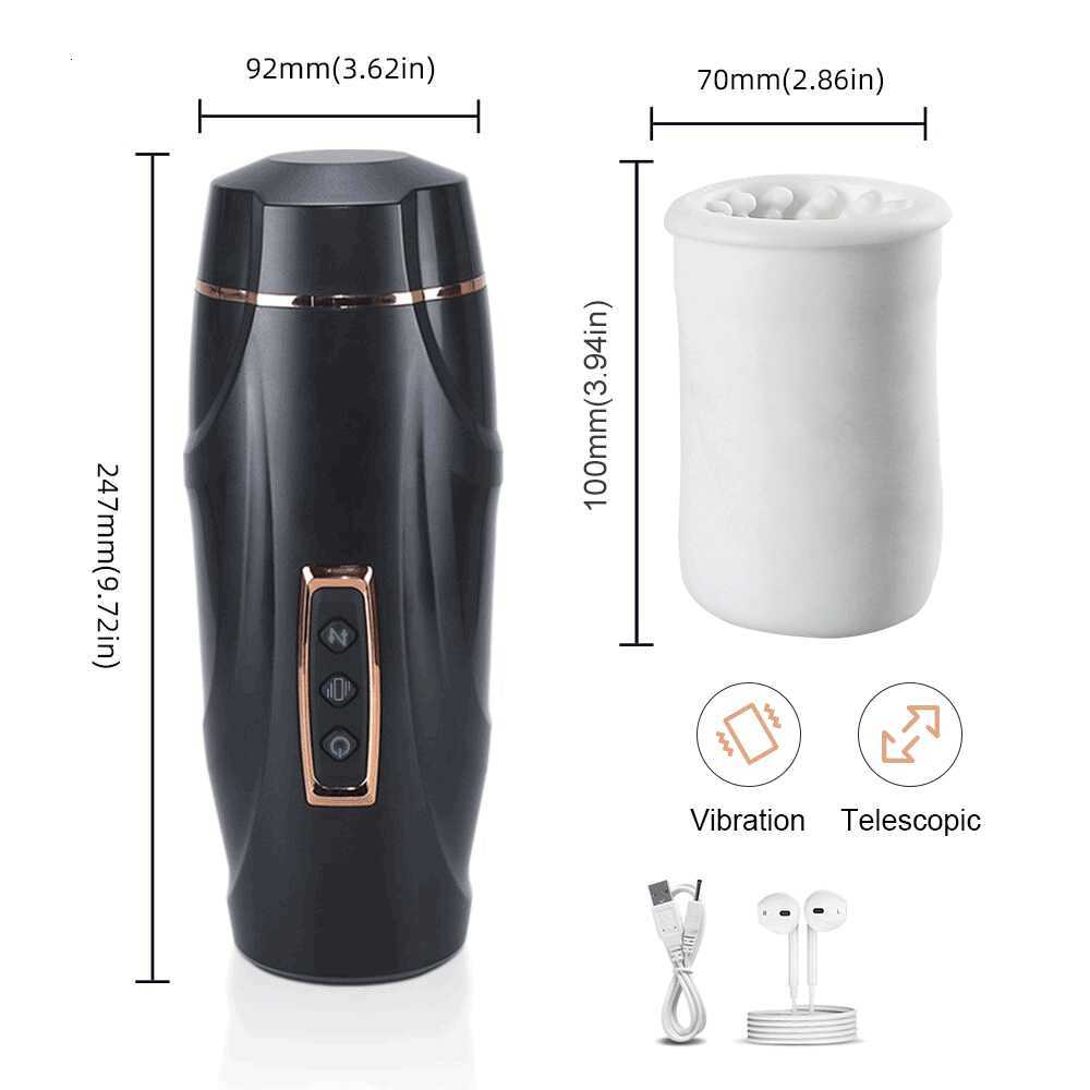 Masseur masturbateur automatique pour homme, pipe télescopique, Machine à vibrations vaginales, tasse de Masturbation masculine