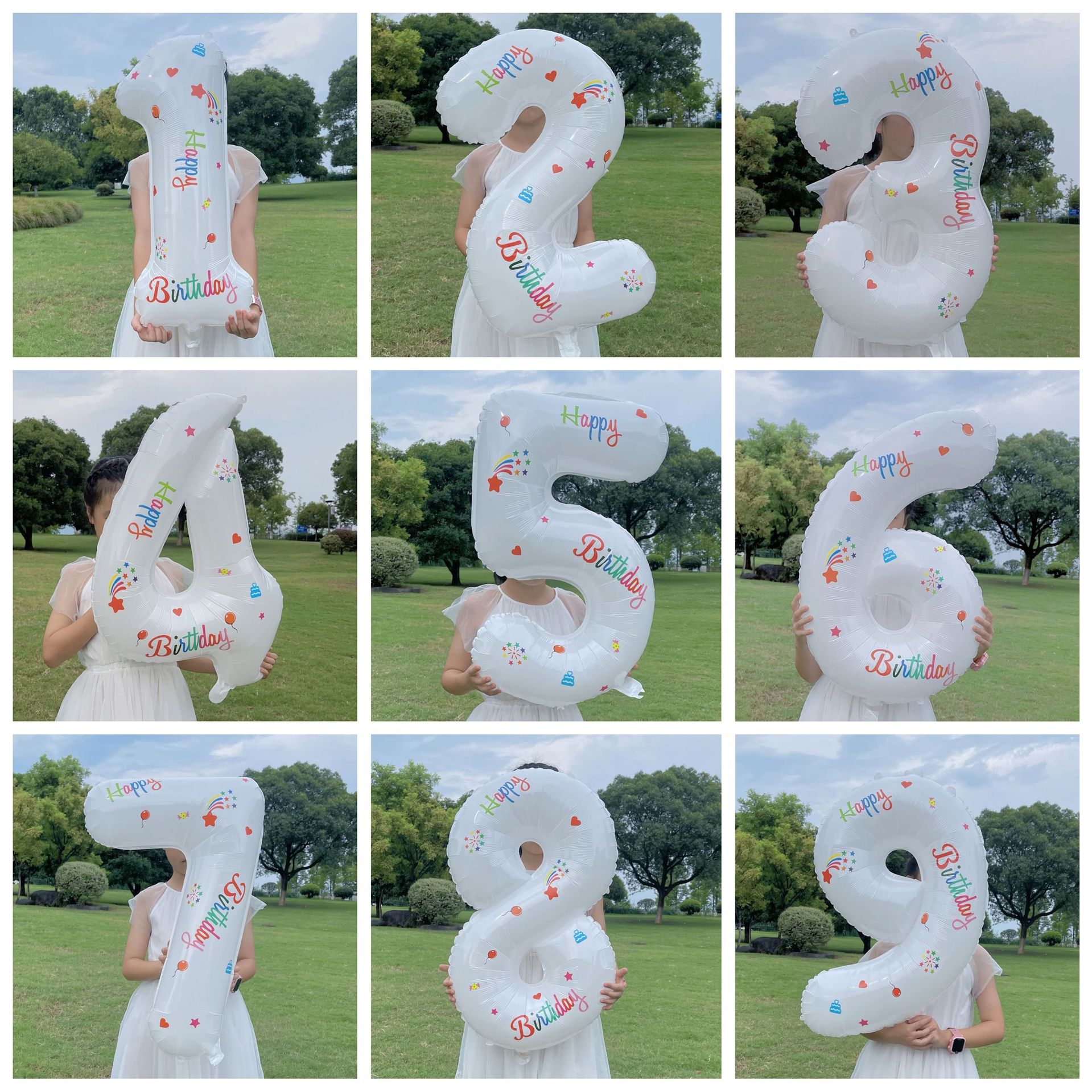 32 inch doe -het -zelf witte digitale aluminium filmballon voor kinderfeestjes in de verjaardagsfeestje, foto nemen en rekwisieten
