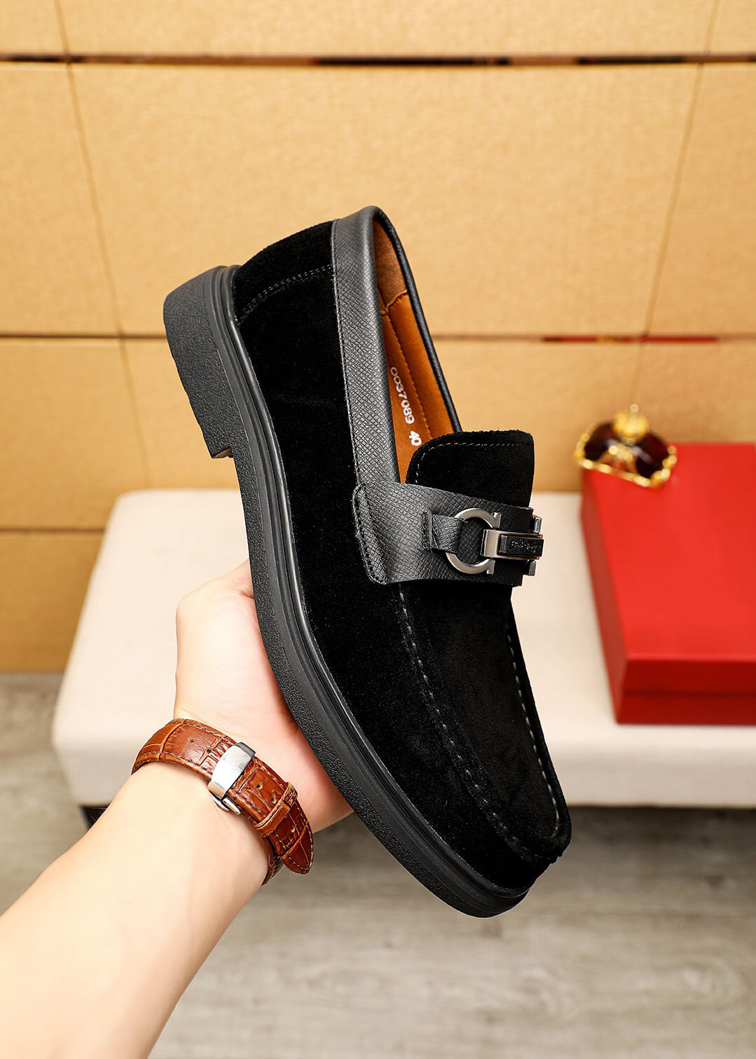 New 2023 Mens Business Dress Shoes Formal Party Wedding Fashion Suede Flats Brand Breathable Oxfords Casual Loafers Size 38-45