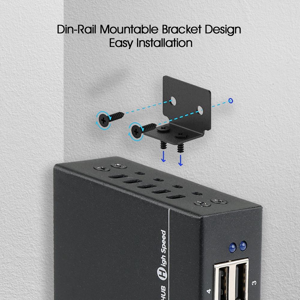 Hubs Sipolar 12W Powered 4 Ports Mini USB 2.0/USB 3.0 Metal Hub 12v1a Power Adapter LEDインジケーターマウントブラケット用PCラップトップ用