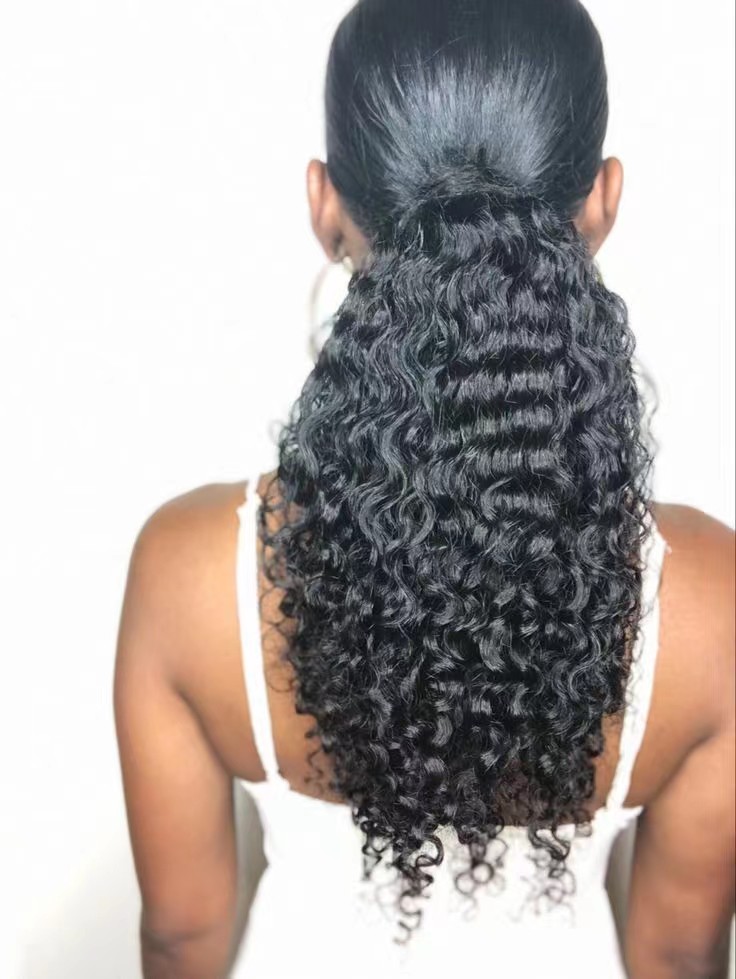 Afro Kinky Curly Ponytail Sznur Brązowy długie kręcone kucyk kawałki włosów dla Afroamerykanów ludzkie przedłużenie włosów ludzki