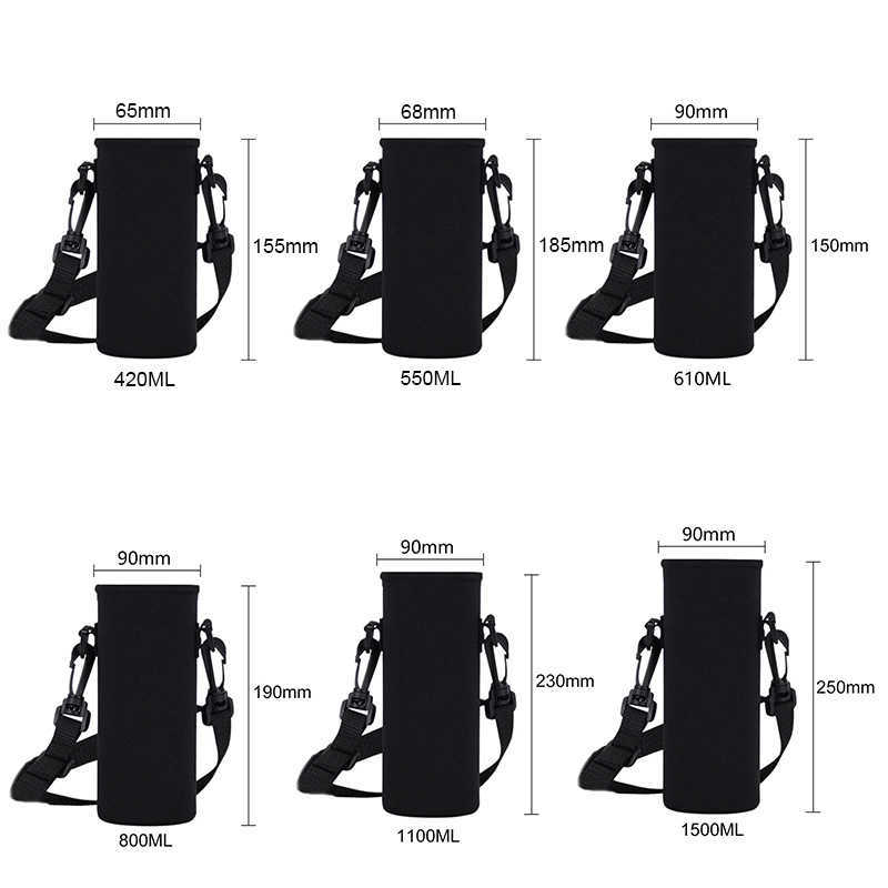 420/550/610/800/1000/1500ml portátil cálido y caliente con aislamiento de cuerda bolsa en forma de taza de agua carcasa de botella deportiva P230530