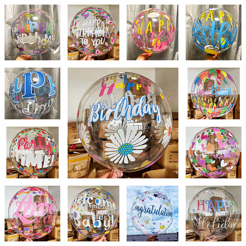 20 polegadas coloridas feliz aniversário imprimido claro bobo pvc aniversário de decoração eventos de decoração bobo balão colorido bobo