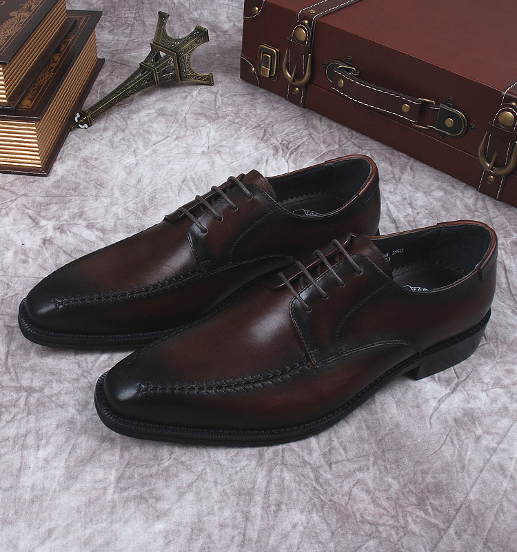 Schwarz Braune Herren-Kleidschuhe aus echtem Leder mit Schnürung, spitze Zehen, Brogue-Oxford-Büro, Business, Hochzeit, formelle Anzugschuhe für Männer