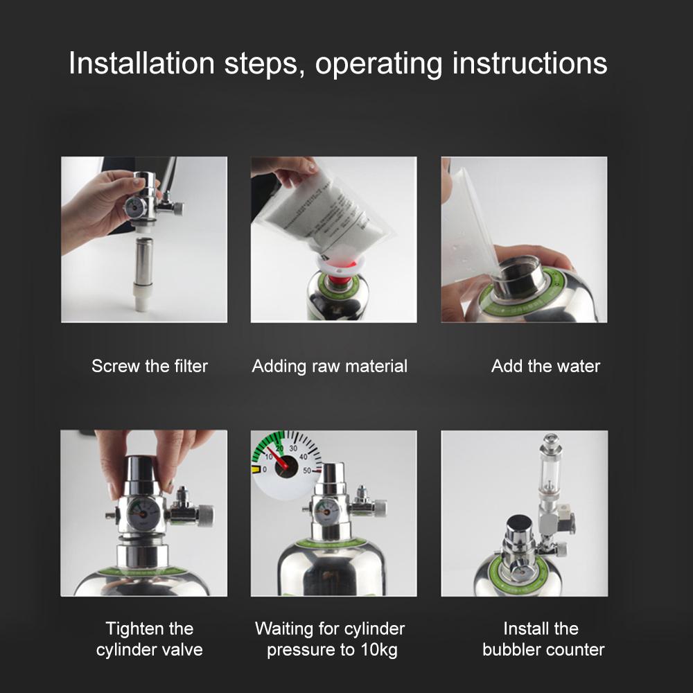 Uitrusting Aquarium CO2-generatorsysteemkit CO2 roestvrijstalen cilindergeneratorsysteem Kooldioxidereactorkit voor plantenaquarium