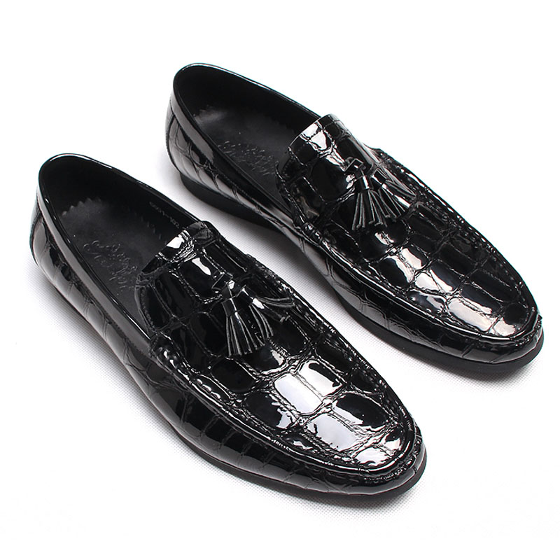 Crocodilo Leather Loafer para homens Marca Itália Moccasin Oxfords Sapato de Luxo de Luxúria Sapato de Luxúria Sapato Male