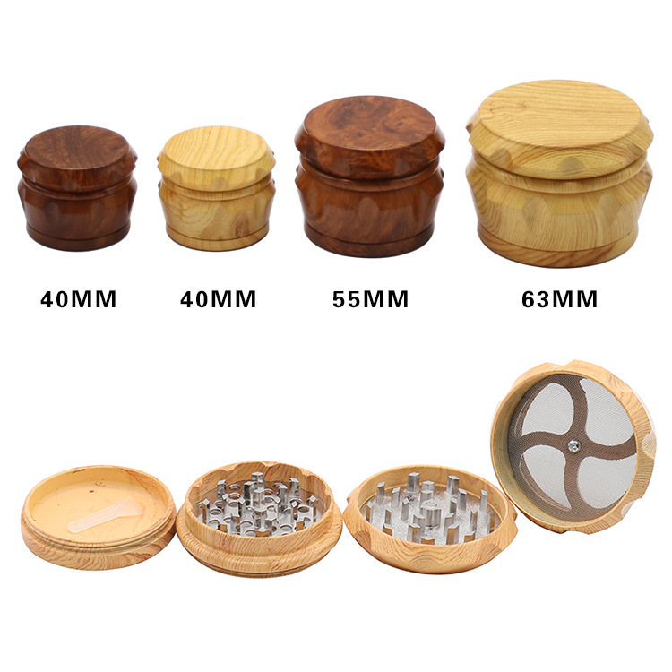 Smoking Pipes New 4-layer drum shaped wood smoke grinder