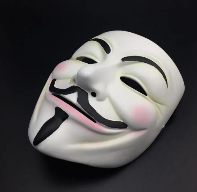 White V Mask Masquerade Mask Eyeliner Halloween Full Face Masks Party Props Vendetta Anonymous Movie Guy Wholesale