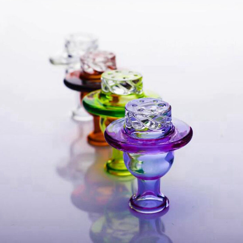 Dernier Fumer Coloré Pyrex Verre Épais Chapeau À La Main Style Bulle Carb Cap Ongles Dabber Bongs Plates-formes pétrolières Narguilé Shisha Pipe À Eau Bubbler Astuce Accessoires DHL