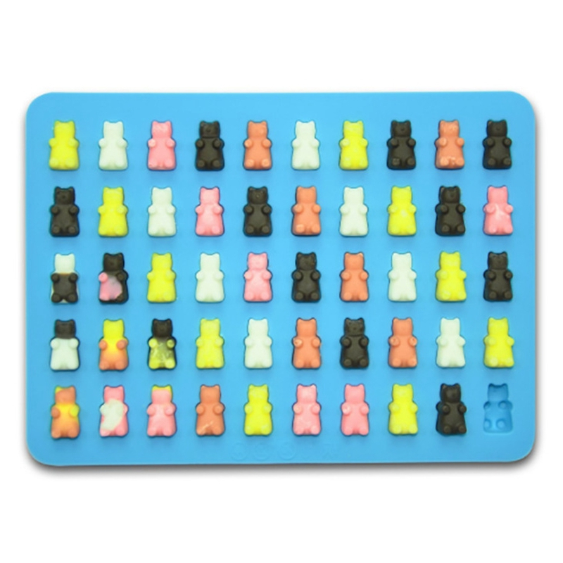 Novas formas de silicone molde de silicone gummy bear forma de urso molde de geléia de urso bandejas de doces com conta-gotas de borracha fabricante de chocolate