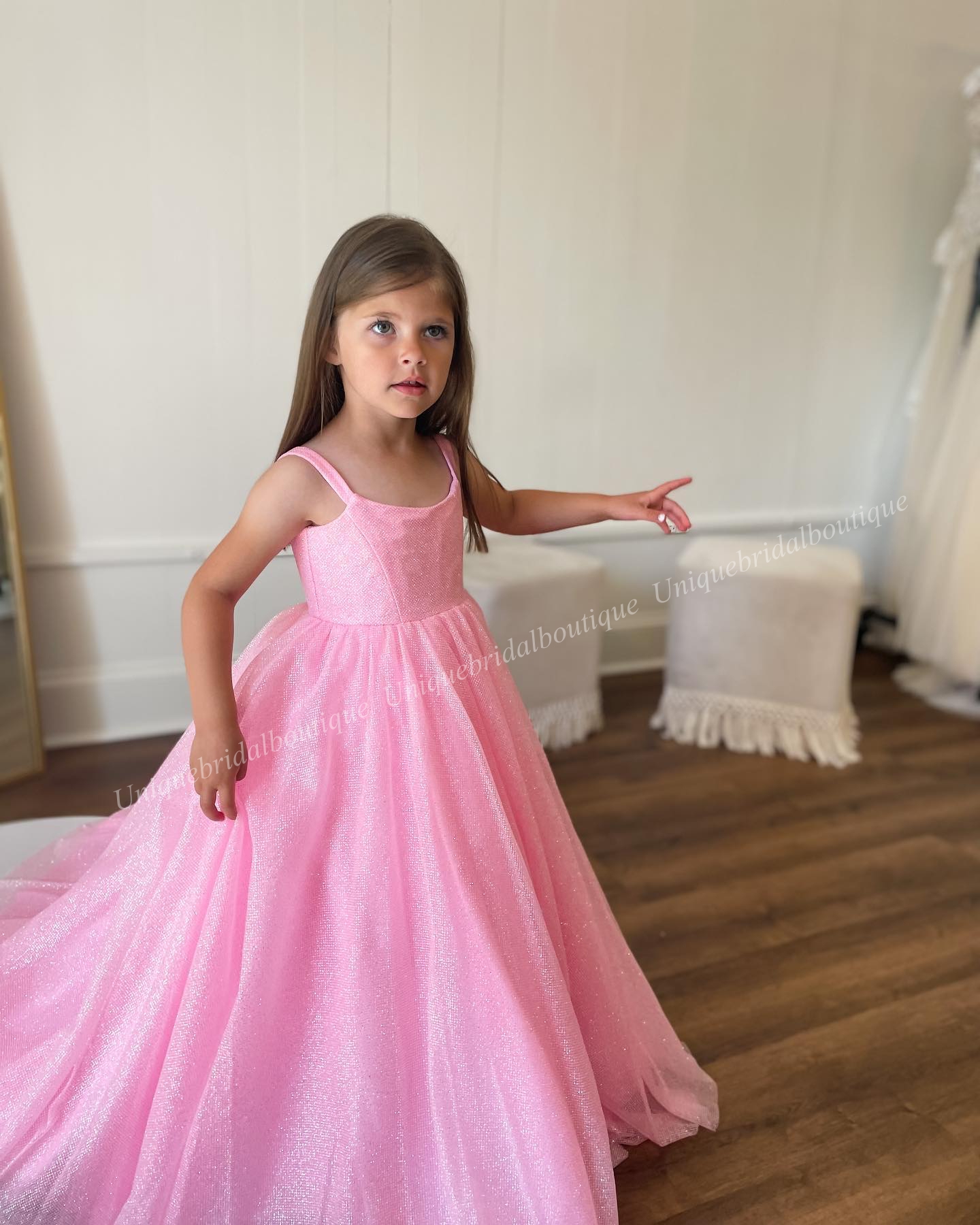 Shimmer Girl Controsel sukienka 2023 Kwiat dziewczyny brokat tiul mała dzieci