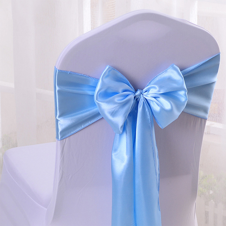 Stol Back Bows Stol Sashes For Wedding Bankettstol Cover Satin Tyg Bow Tie Ribbon Band Wedding Party Birthday Decorations Muti Color Chair Strap