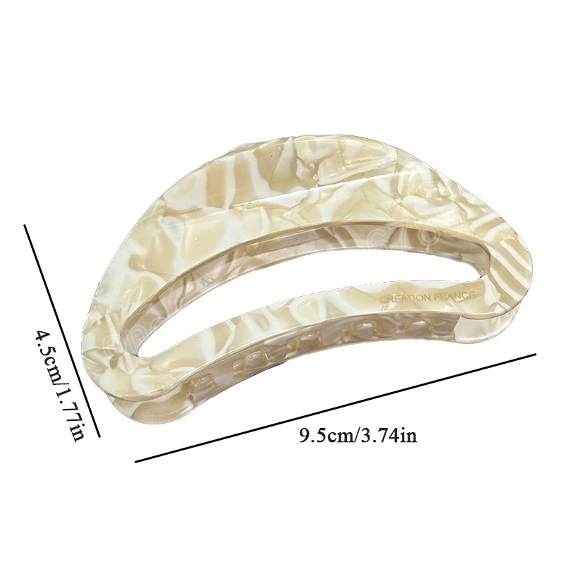 9.5cm Acetate Hair Claw Clip Crescent Shaped Geometric Grab Crab Hair Clips Catches Women Leopard Print Ponytail Clip