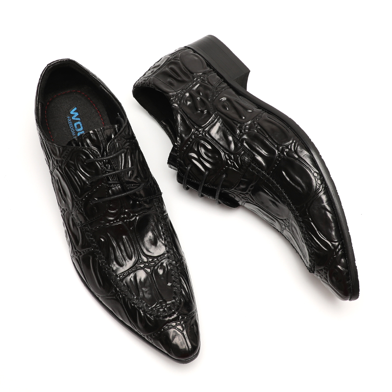 Crocodile motif chaussures pour hommes formelles en cuir véritable chaussures élégantes robe homme noir bordeaux à lacets mariage pointu oxford chaussure