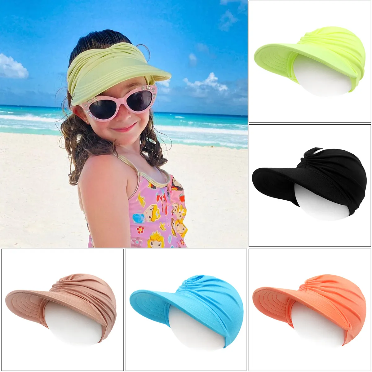 Gorra de béisbol con visera para niños de primavera y verano, gorra de béisbol para niñas y niños, sombrero para exteriores, tapa superior vacía, protección UV, sombrero para el sol