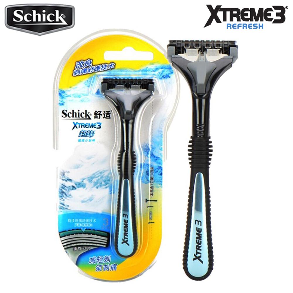 Blade Mannen Veiligheid Scheermes Originele Schick XTREME3 Scheermes Handleiding Scheerapparaat Haar Verwijderen Baard Scheren Tool Op Voorraad Gratis Verzending