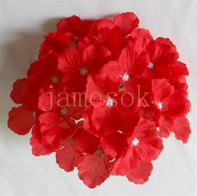 Tête d'hortensia simulée 18cm Incroyables fleurs décoratives colorées pour la fête de mariage soie d'hortensia artificielle de luxe bricolage décoration florale df135