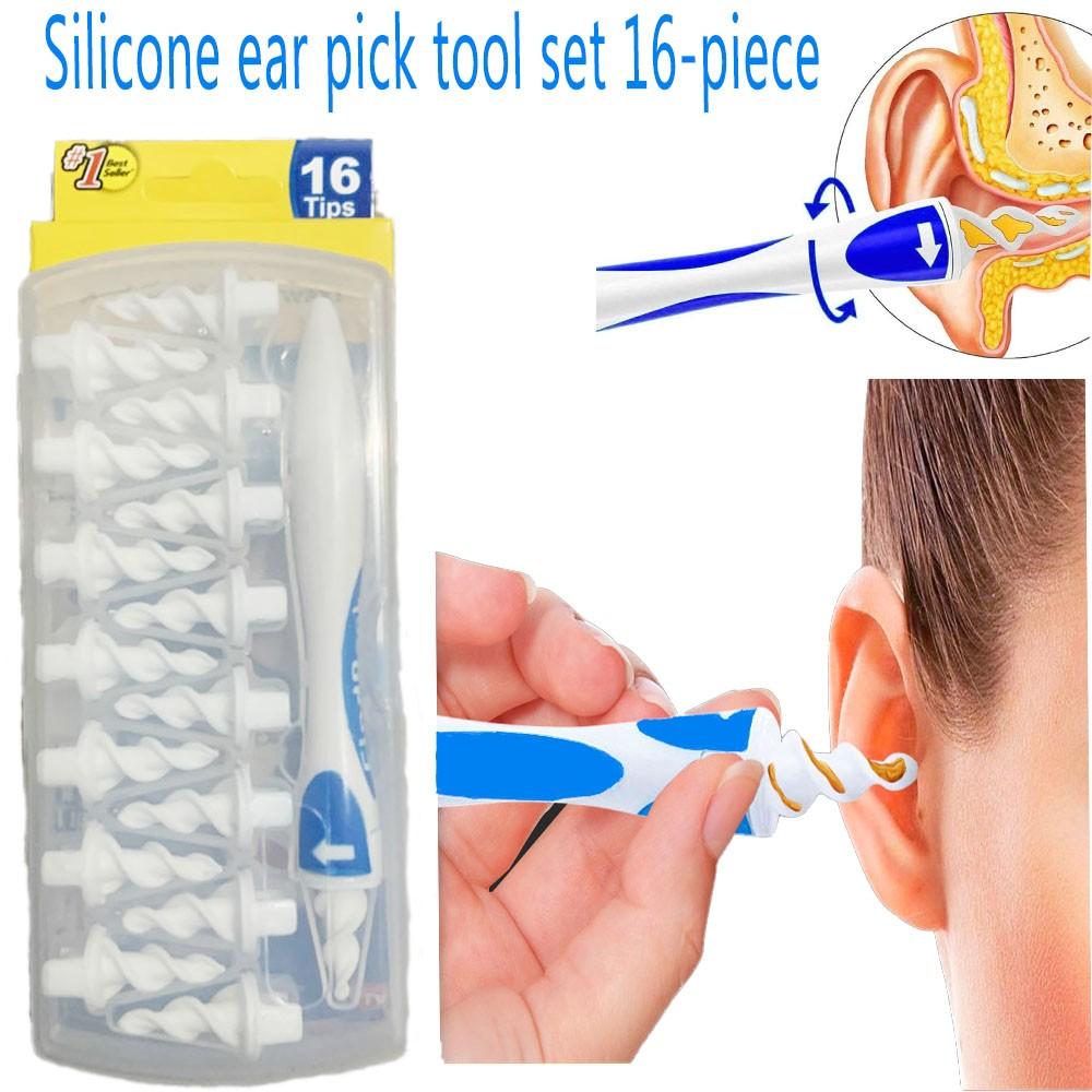 Care Ear Cleaner 16 Ersättningstips Earpick Easy Ear Wax Remover Spiral Earwax Cleaner Health Ear Cleaner Hearing Aid Ear Care Tools