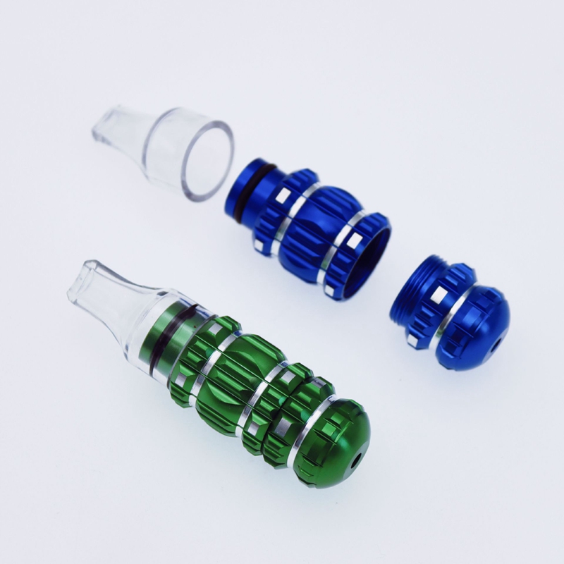 Mini Smoke Metal Pacifier Pipes Nipple Tube Mouth Aluminium Alloy Removable Smoking Pipe Herb Filter Tobacco Narguile Clear Mouthpiece Pipe Portable Grinder