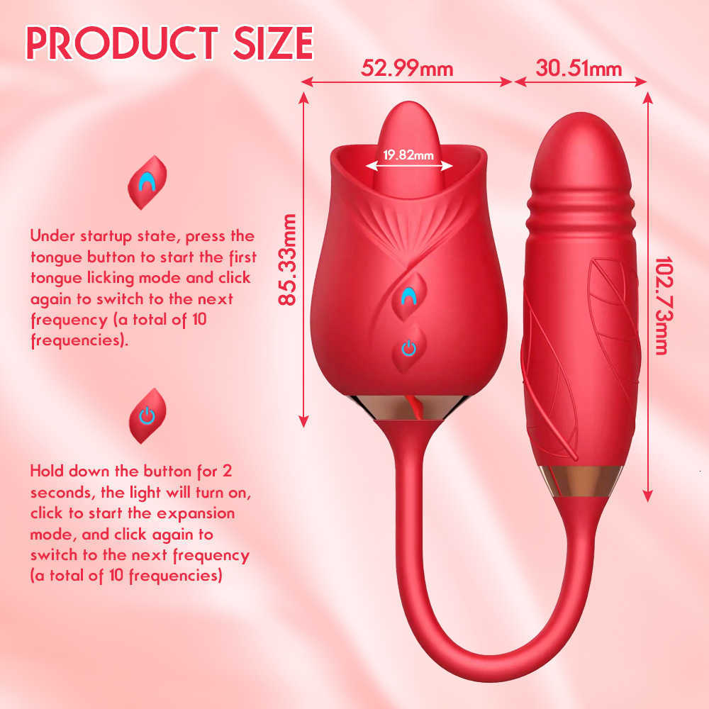 Massageador adulto silicone feminino clitóris estimulação clitóris lambendo sucção rosa vibrador com g ponto empurrando vibrador