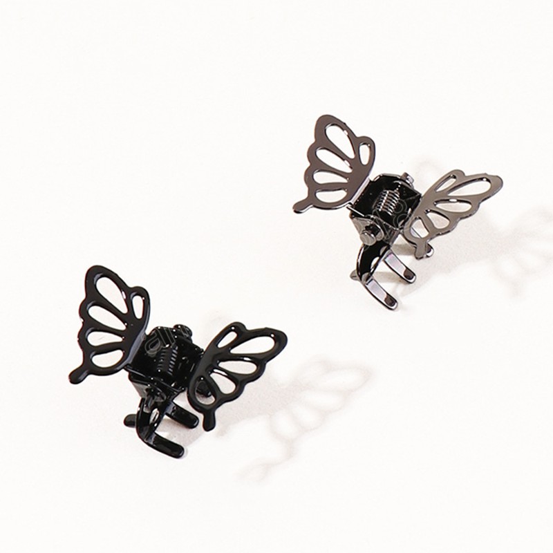 Hollowed Butterfly Small Grab Clip Solid Color All-Match Mini Metal Butterfly Hair Clip Ligloy Little Hair Claw Clip