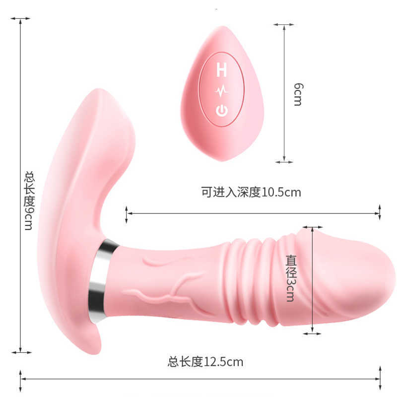 Intrekbare dildo-vibrator Draagbaar Verwarmde G-spot Vaginale stimulator Draadloze afstandsbediening Volwassene