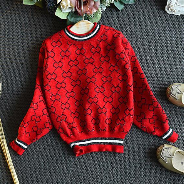 New Spring and Autumn Baby Girl Kids Clothing Allmatch Knitted Sweater Top and Pleated Skirt Suit