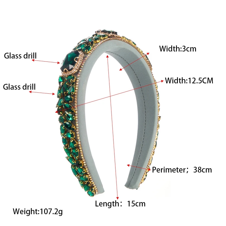 Роскошная барокко полная бриллиантовая повязка моды аксессуары для волос женская тенденция блестящая бархатная губка для волос с волосами для волос головные укрытия