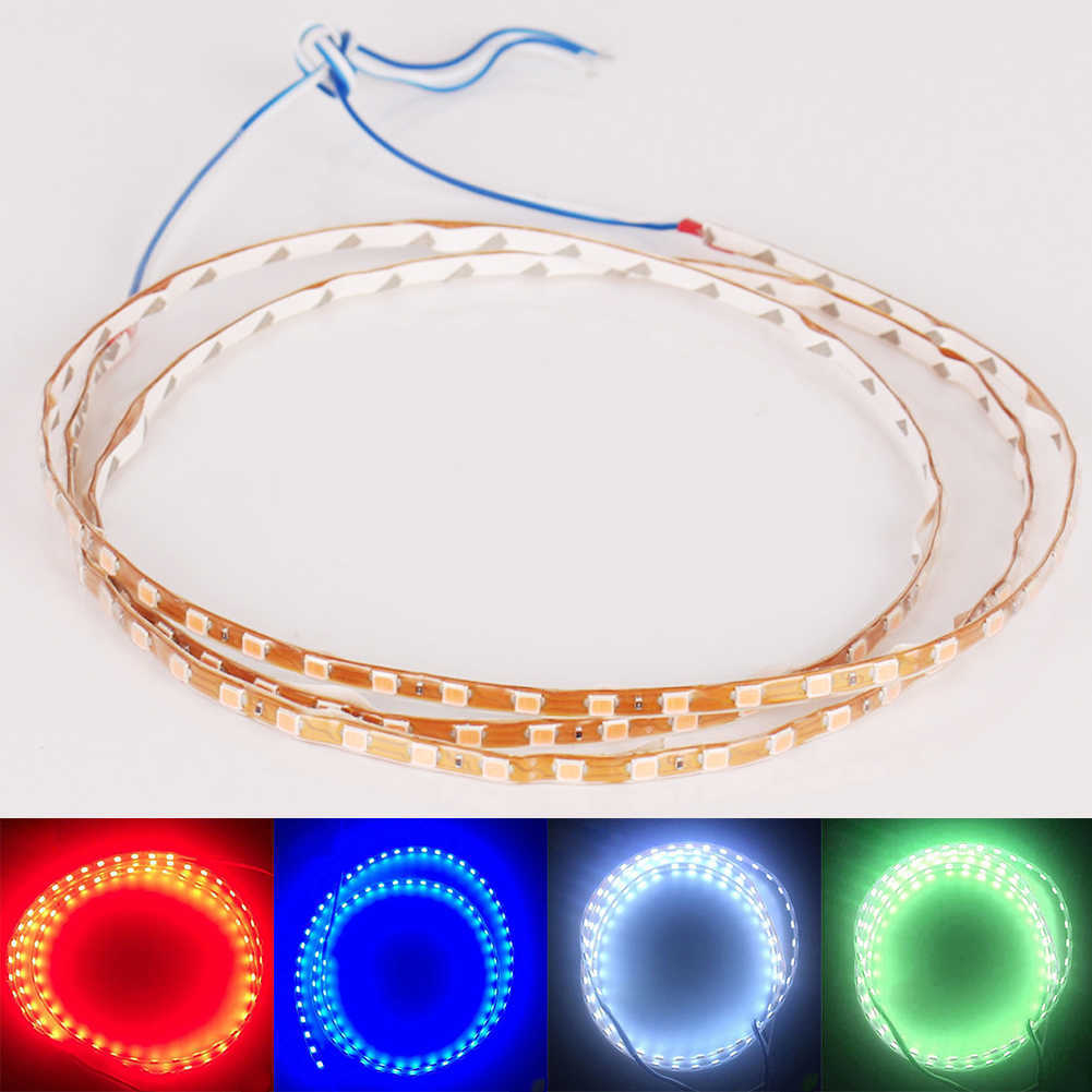 Neue 1,5 M LED Streifen Licht SMD 3528 Flexible Band Seil Streifen Ray Band Lampe Auto Innen Atmosphäre Lichter 12 V Beleuchtung Auto Tür Licht