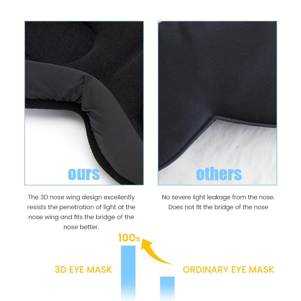 Masks Masque de sommeil 3D avec bandeau pour les yeux pour un sommeil doux aide au sommeil pour les voyages