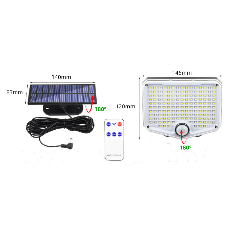 Split Solar Wandlamp 108LED 153LED 150COB 210LED Outdoor Waterdicht 3 Modi Bewegingssensor Tuin Yard Garage Lichten