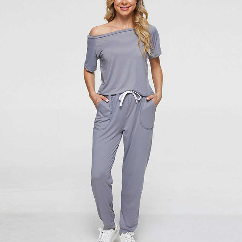 Tracksuits New Outdoor Sports Women's Gym Running Set Two Piece Solid Long Sleeve Sportswear P230531