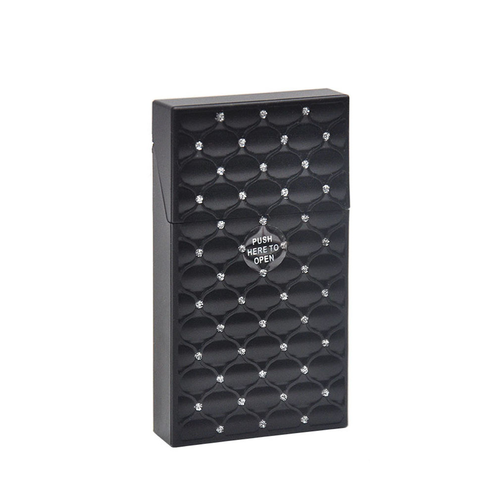 Rökande rör Hot Selling Women's Cigarette Box 110mm Automatisk öppning Diamond Storage Cigarett Box