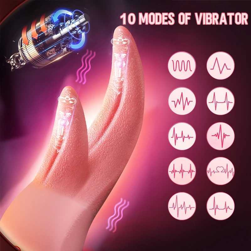 Vibromasseur à Double langue pour femmes, point G, Clitoris, vagin, Anal, Masturbation féminine, Stimulation du mamelon, sexe pour adultes