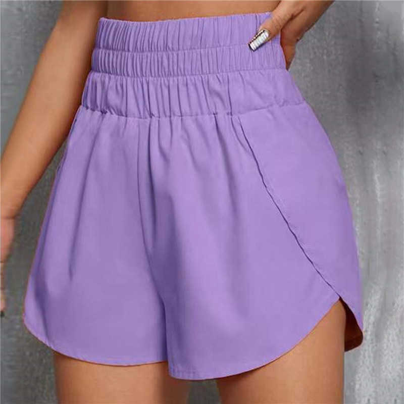 Shorts femininos com cintura alta feminina sólida casual solto ginásio esportes shorts de verão corgging fitness calda de rua p230530