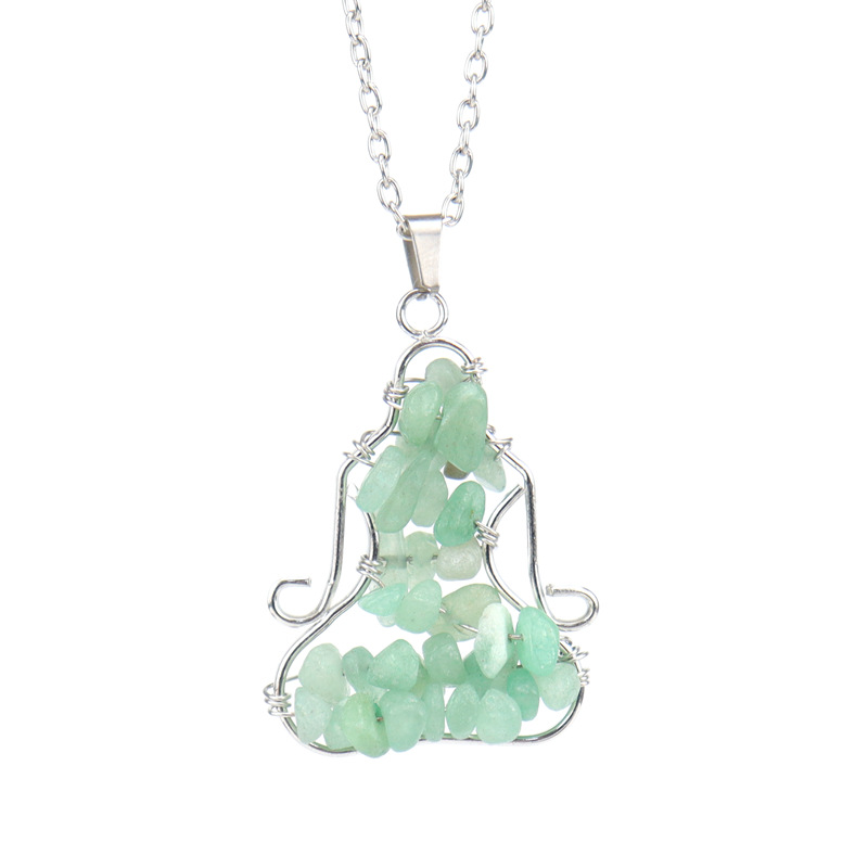 Fashion Yoga Necklace Irregular Gravel Crystal Pendant Necklace Natural Stone Friendship Gift