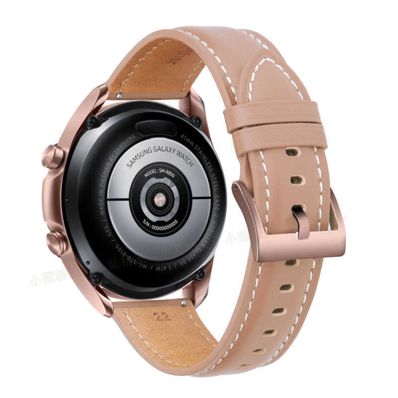 Andra klockor 20 22mm läderrem för Samsung Galaxy Watch 4 3 Classic 5 Pro 46M Active2 Gear S3 Armband Huawei Watch 3/GT 2 Pro Watchband J230529
