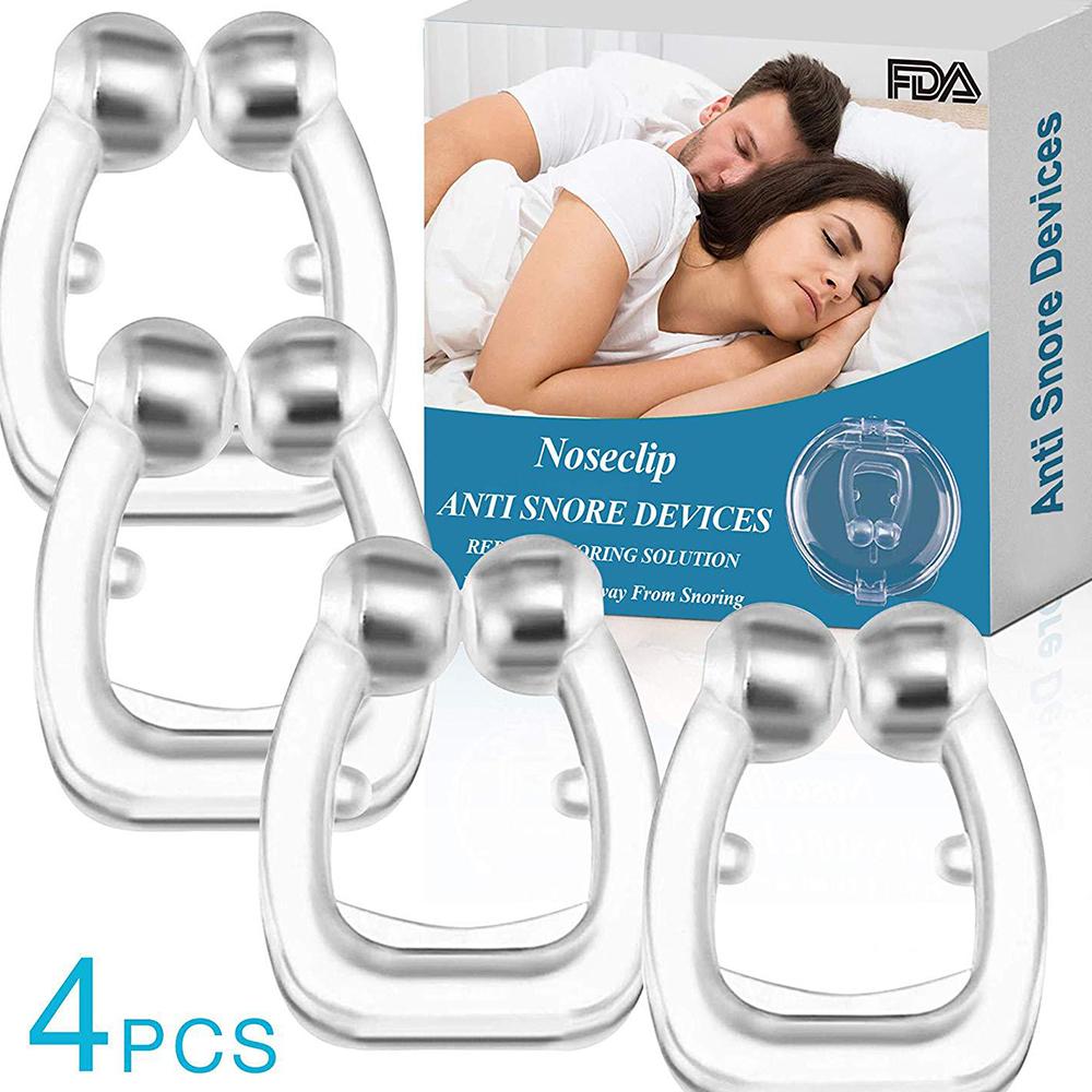 Care Silicone Magnetic Anti Snoringstop Snoring Nose Clip Sleep Tray Sleeping Aid Breathing Apnea Guard Night Anti Ronco with Case