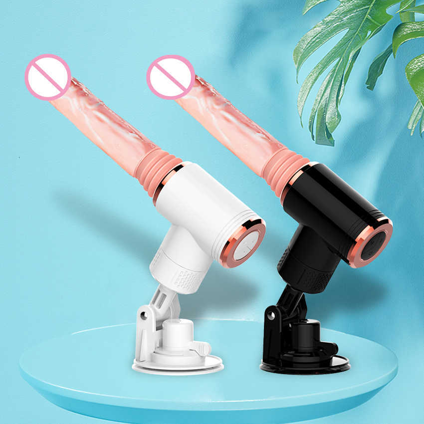 Spierpistool Telescopische verwarming Dildo-vibrator voor vrouwen Simulatie Penis Handen Massage Erotische vrouwelijke volwassenen