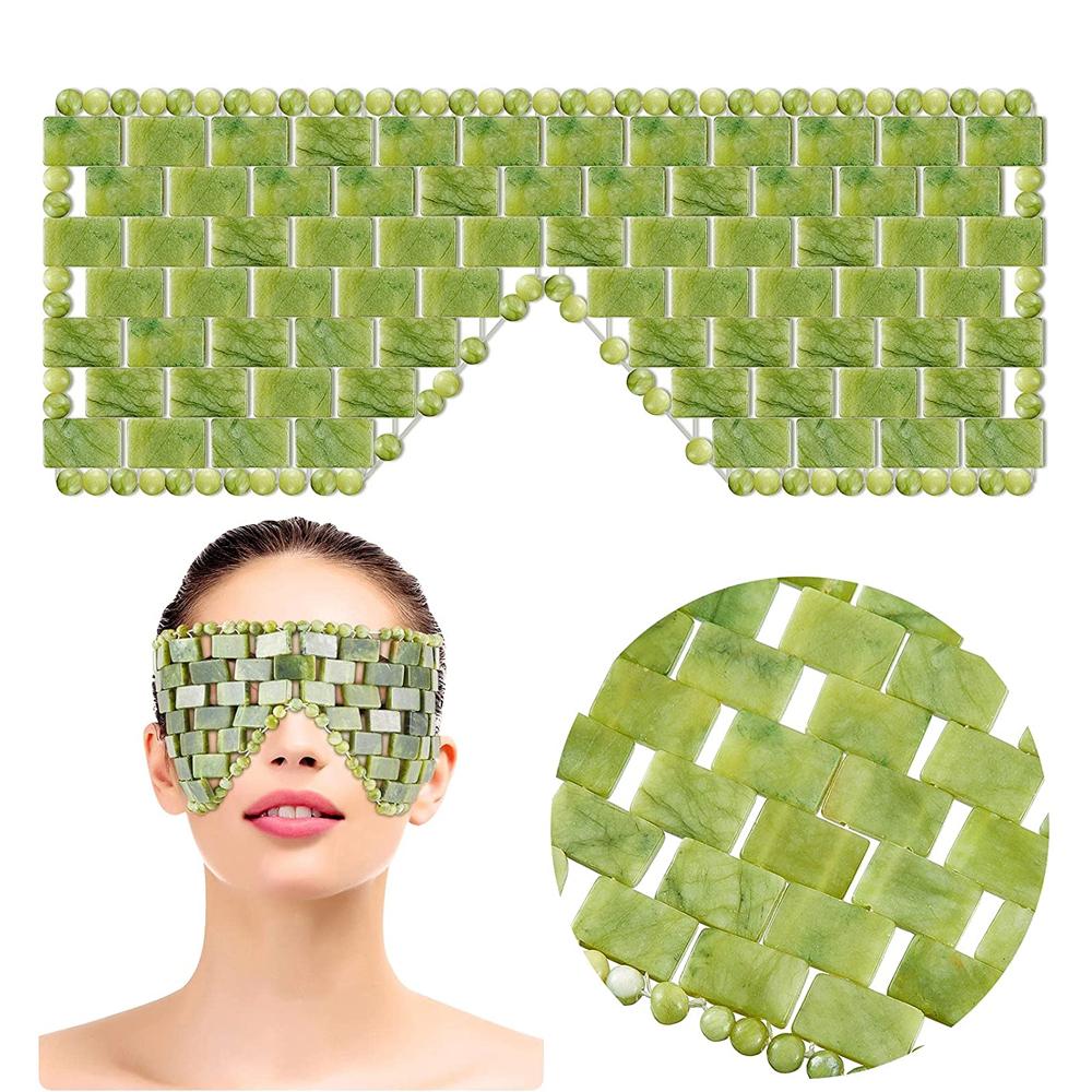 Relaxamento natural jade máscara de olho resfriamento sono máscara de olho terapia fria spa facial anti envelhecimento inchaço venda olho massageador relaxamento presente