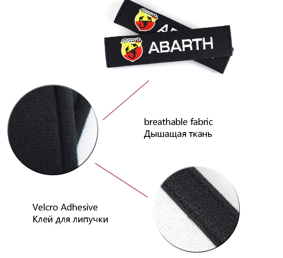 Крышка ремня безопасности Pure Cotton Care Case для Fiat 500 Abarth Punto 124 125 500 695 OT2000 аксессуаров в стиле автомобилей 2 шт.