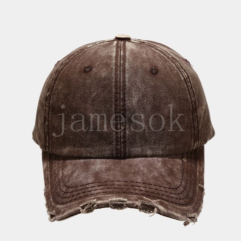 Vintage-Jeansmütze aus ausgewaschenem Distressed-Jeansstoff mit individueller Baseball-Snapback-Mütze aus Twill, schlicht, sportlich, verstellbar, DF109