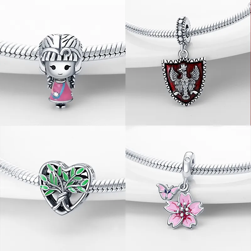 925 Sterling Silver Dangle Charm creative glamour new cartoon pattern Beads Bead Fit Pandora Charms Bracelet DIY Jewelry Accessories