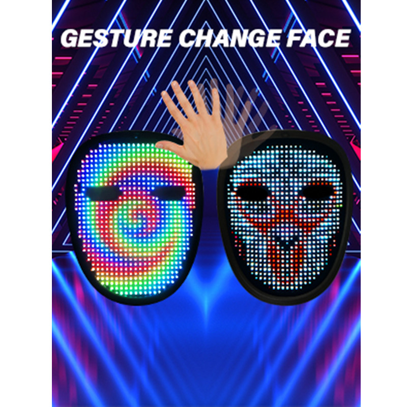 Led-masker voor kinderen met bewegingswaarneming LED-lichtmasker voor kinderen Halloween-kostuum Verlicht gezichtsmasker Transformerend voor studenten Cosplay Verjaardag Maskeradefeest